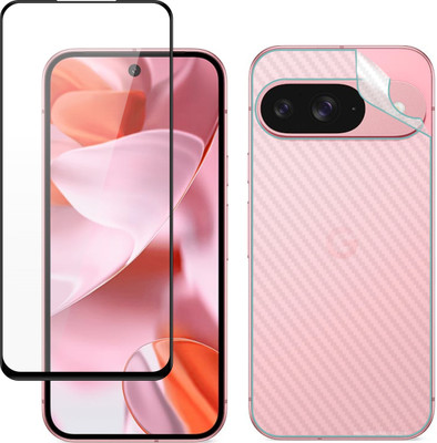 Vatsin Front and Back Tempered Glass for Google Pixel 9, Google Pixel 9 [Back Carbon Fiber](Pack of 2)