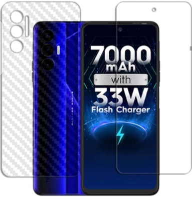 AHWAVEEDA Front and Back Tempered Glass for TECNO POVA 3 FRONT AND BACK TEMPERED GLASS(Pack of 2)