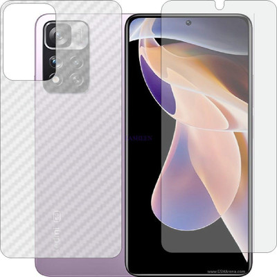 Fasheen Front and Back Tempered Glass for XIAOMI MI NOTE 11 PRO (Front Matte Finish & Back 3d Carbon Fiber)(Pack of 2)