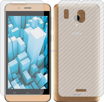 Fasheen Front and Back Tempered Glass for INTEX PRO 4G (Front Matte Finish & Back 3d Carbon Fiber)(Pack of 2)
