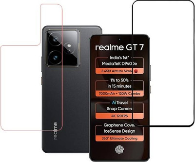 DSCASE Front and Back Tempered Glass for realme GT 7 5G, realme GT 7(Pack of 1)