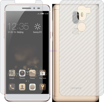 Fasheen Front and Back Tempered Glass for COOLPAD MAX A8 (Front Matte Finish & Back 3d Carbon Fiber)(Pack of 2)