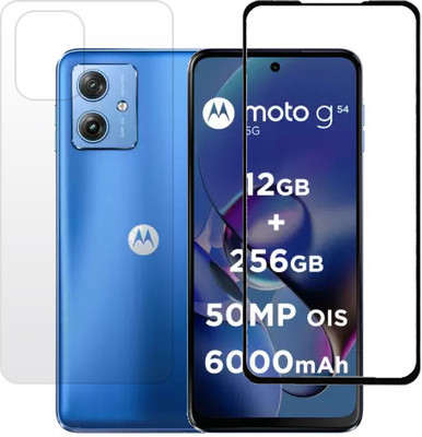 ECMERED Front and Back Tempered Glass for Motorola G64, Moto G64 5G(Pack of 1)