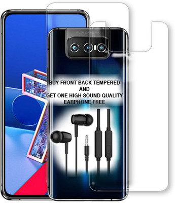 SOMTONE Front and Back Tempered Glass for Asus Zenfone 7 FRONT BACK TEMPERED GLASS BUY AND GET EARPHONE FREE(Pack of 1)