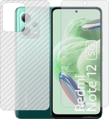 ZINGTEL Front and Back Tempered Glass for REDMI NOTE 12 5G (Front Matte Finish & Back 3d Carbon Fiber)(Pack of 2)