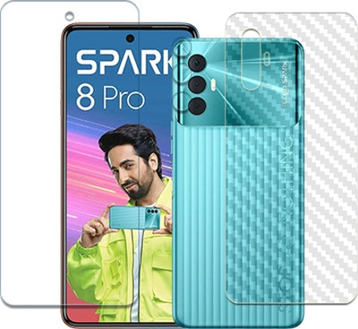 20SKY Front and Back Tempered Glass for 1-Tecno Spark 8 Pro FRONTBACK AND CAMERA LENS SCREEN GUARD(Pack of 1)