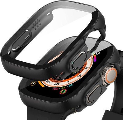 DPJ Edge To Edge Tempered Glass for Pebble Cosmos Engage 49mm [HARD CASE] [BLACK](Pack of 1)