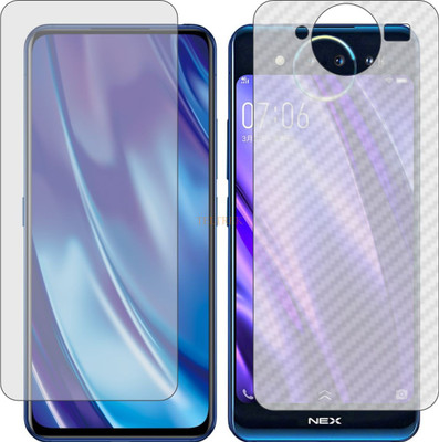 TELTREK Front and Back Tempered Glass for VIVO DUAL DISPLAY (Front Matte Finish & Back 3d Carbon Fiber)(Pack of 2)