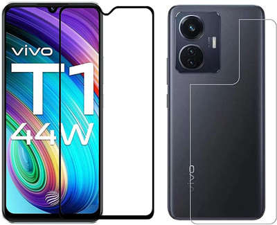Casesily Front and Back Tempered Glass for Vivo T1 44W Front 11D Glass Back Flexible Trink (Not Glass)(Pack of 2)