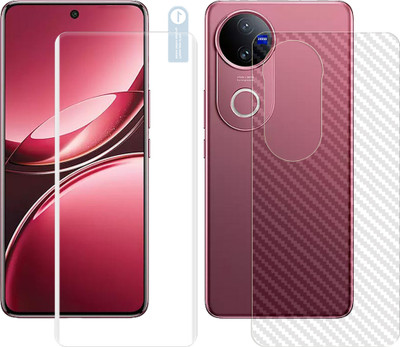 ARBAN Front and Back Tempered Glass for vivo V50 5G Tempered Glass Screen Protector ( 1 UV TEMPERED GLASS SCREEN PROTECTOR + 1 BACK CARBON FIBER SKIN )(Pack of 1)