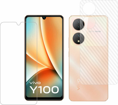 Ten To 11 Front and Back Tempered Glass for ViVO T2 5G, ViVO T2 5G [Back Carbon Fiber](Pack of 2)