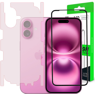 ECMERED Front and Back Tempered Glass for iphone 16, IPHONE 16(Pack of 1)