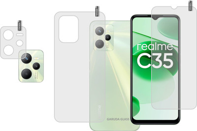 GARUDA GLASS Front and Back Tempered Glass for Realme C35 With Camera Lens Protector(Pack of 3)
