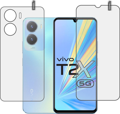 BOMGUARD Front and Back Tempered Glass for VIVO T2X 5G(Pack of 2)