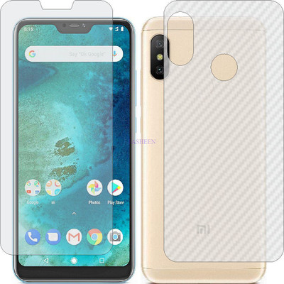 Fasheen Front and Back Tempered Glass for XIAOMI MI A2 LITE (Front Matte Finish & Back 3d Carbon Fiber)(Pack of 2)