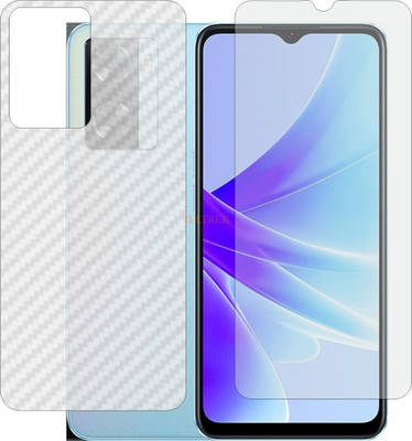 TELTREK Front and Back Tempered Glass for OPPO A57 S (Front Matte Finish & Back 3d Carbon Fiber)(Pack of 2)
