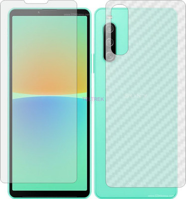 TELTREK Front and Back Tempered Glass for SONY XPERIA 10 IV (Front Matte Finish & Back 3d Carbon Fiber)(Pack of 2)