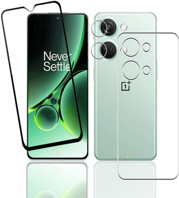 ICROMECK Front and Back Tempered Glass for OnePlus Nord 3 5G(Pack of 3)