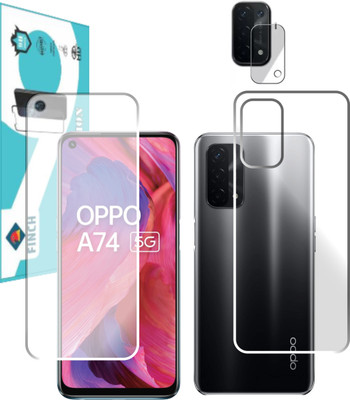 FINCH Front and Back Tempered Glass for OPPO A74 5G(Pack of 3)