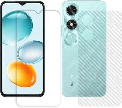 ARBAN Front and Back Tempered Glass for Honor Play9C 5G Tempered Glass Screen Protector | Anti-Scratch | Edge to Edge Full Coverage | 9H Hardness (1 FRONT TEMPERED GLASS AND 1 BACK CARBON FIBER SKIN)(Pack of 1)