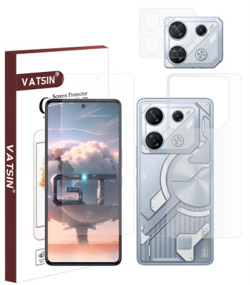 Vatsin Front and Back Tempered Glass for Infinix GT10 Pro, Infinix GT10 Pro [With Rear Camera Lens Guard](Pack of 3)