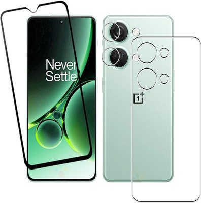 ICROMECK Front and Back Tempered Glass for OnePlus Nord 3 5G(Pack of 3)