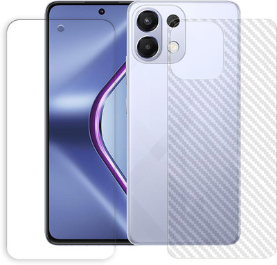 SOMTONE Front and Back Tempered Glass for Oppo K13 5G Tempered Glass Screen Protector | Anti-Scratch | Edge to Edge Full Coverage | 9H Hardness (1 FRONT TEMPERED GLASS PROTECTOR + 1 BACK CARBON FIBER SKIN)(Pack of 1)
