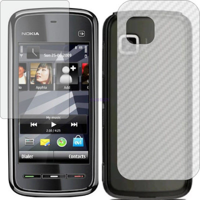 Fasheen Front and Back Tempered Glass for NOKIA 5233 (Front Matte Finish & Back 3d Carbon Fiber)(Pack of 2)