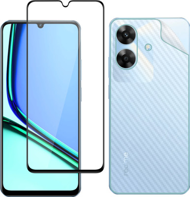 Ten To 11 Front and Back Tempered Glass for Realme Narzo N61, Realme Narzo N61 [Back Carbon Fiber](Pack of 2)