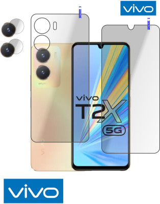 PONDRIK Front and Back Tempered Glass for vivo T2x 5G(Pack of 3)