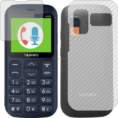 TELTREK Front and Back Tempered Glass for TAMBO A2200 (Front Matte Finish & Back 3d Carbon Fiber)(Pack of 2)