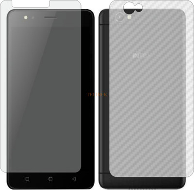 TELTREK Front and Back Tempered Glass for INTEX AQUA SELFIE (Front Matte Finish & Back 3d Carbon Fiber)(Pack of 2)