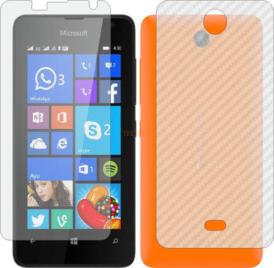 TELTREK Front and Back Tempered Glass for MICROSOFT LUMIA 430 DUAL SIM1 (Front Matte Finish & Back 3d Carbon Fiber)(Pack of 2)