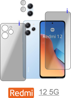 Cinzia Front and Back Tempered Glass for REDMI 12 5G(Pack of 3)