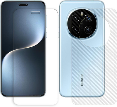 ARBAN Front and Back Tempered Glass for Honor Magic7 Pro 5G Tempered Glass Screen Protector | Anti-Scratch | Edge to Edge Full Coverage | 9H Hardness (1 FRONT TEMPERED GLASS AND 1 BACK CARBON FIBER SKIN)(Pack of 1)