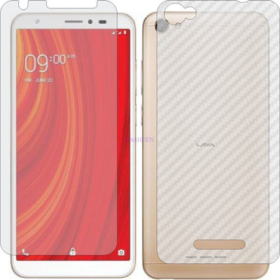 Fasheen Front and Back Tempered Glass for LAVA Z61 (Front Matte Finish & Back 3d Carbon Fiber)(Pack of 2)