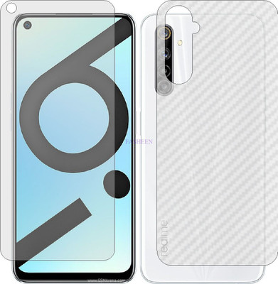 Fasheen Front and Back Tempered Glass for REALME 6I INDIAN (Front Matte Finish & Back 3d Carbon Fiber)(Pack of 2)