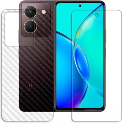 KHWABEEDA Front and Back Tempered Glass for VIVO Y27S FRONT AND BACK TEMPERED GLASS(Pack of 2)