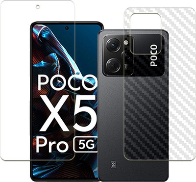 SOMTONE Front and Back Tempered Glass for POCO X5 Pro FRONT BACK(Pack of 1)