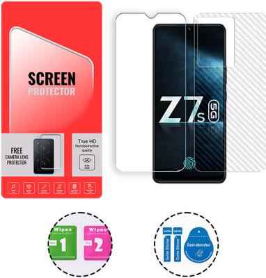 SOMTONE Front and Back Tempered Glass for iQOO Z7 5G (1 FREE CAMERA LENS) WITH FRONTBACK SCREEN PROTECTOR(Pack of 1)