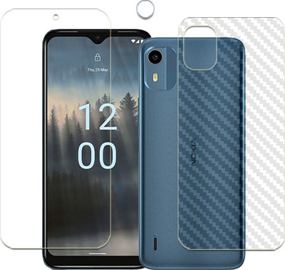 20SKY Front and Back Tempered Glass for F-Nokia C12 FRONTBACK AND CAMERA LENS SCREEN GUARD(Pack of 1)