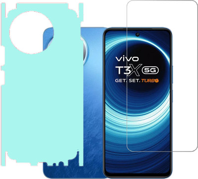VAYUVAULT Front and Back Tempered Glass for Vivo T3x, Vivo T3x 5G(Pack of 2)