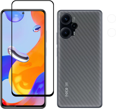 Ten To 11 Front and Back Tempered Glass for Poco F5 5G, Poco F5 5G [Back Carbon Fiber](Pack of 2)