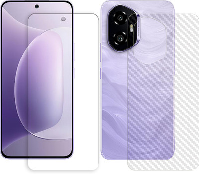 SOMTONE Front and Back Tempered Glass for Honor 300 5G Tempered Glass Screen Protector | Anti-Scratch | Edge to Edge Full Coverage | 9H Hardness (1 FRONT TEMPERED GLASS PROTECTOR + 1 BACK CARBON FIBER SKIN)(Pack of 1)