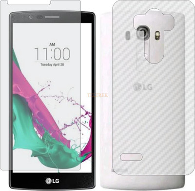 TELTREK Front and Back Tempered Glass for LG G4 (Front Matte Finish & Back 3d Carbon Fiber)(Pack of 2)