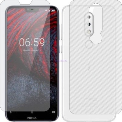 Fasheen Front and Back Tempered Glass for NOKIA X6 6.1PLUS (Front Matte Finish & Back 3d Carbon Fiber)(Pack of 2)