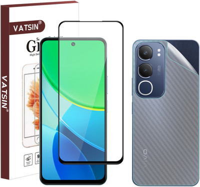 Vatsin Front and Back Tempered Glass for ViVO Y29 5G, ViVO Y29 5G [Back Carbon Fiber](Pack of 2)