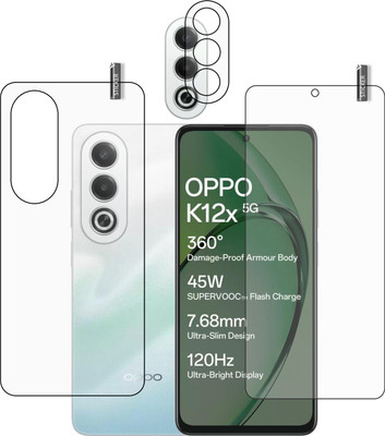 GARUDA GLASS Front and Back Tempered Glass for OPPO K12x with camera lens protector(Pack of 3)
