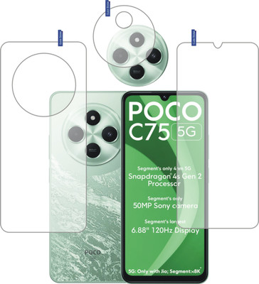 Flp1onBuy Front and Back Tempered Glass for Poco C75 5G with Camera lens(Pack of 3)