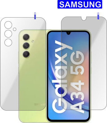 PONDRIK Front and Back Tempered Glass for SAMSUNG GALAXY A34 5G(Pack of 2)